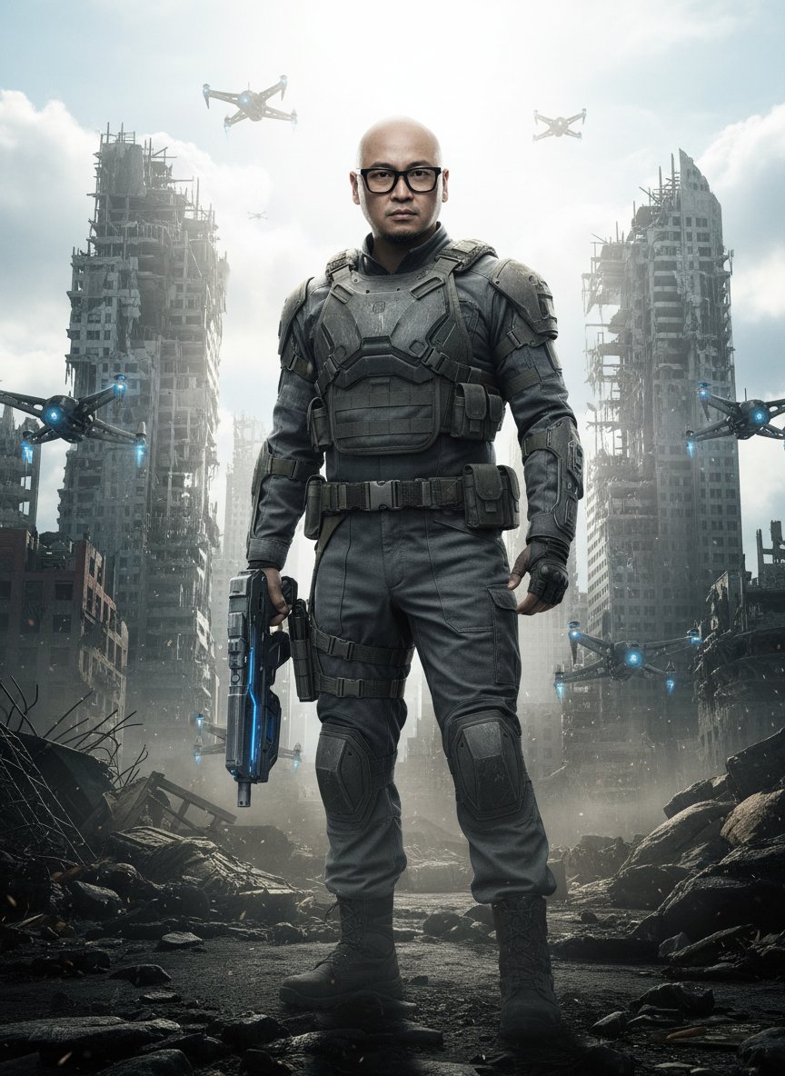 bobmata's tweet photo. Ready for whatever the future throws my way. 🚀 This cityscape might be broken, but my spirit isn't. Who's with me? #SciFiVibes #PostApocalyptic #FutureIsNow #Photosal https://t.co/V3RhJKgOae