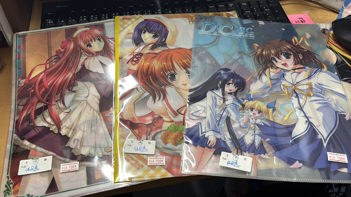 前回在庫切れでした美少女ゲーム関連クリアファイルを復活しました