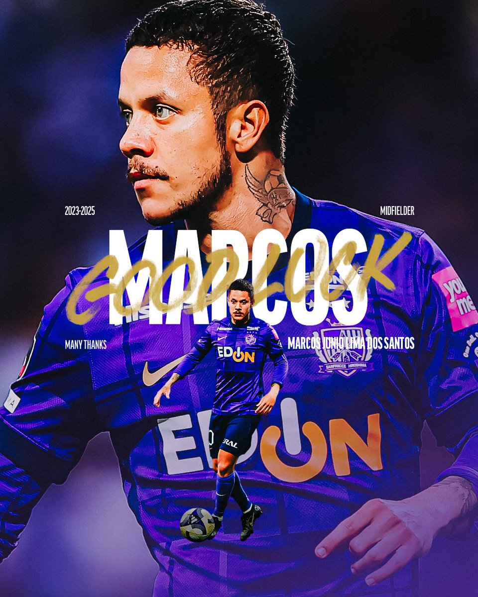 sanfrecce_SFC's tweet photo. 𝑴𝑨𝑵𝒀 𝑻𝑯𝑨𝑵𝑲𝑺🏹

#マルコス・ジュニオール 選手との契約満了に伴い、来季の契約を更新しないことが決定いたしましたのでお知らせいたします。

「感謝の気持ちいっぱいで、お別れを申し上げます。サンフレッチェ広島での2年半は、自分が想像していた通りにいかなかったこともありました…」

🔗https://t.co/cTF9w2tuZS

マルコス、2年半ありがとう💜

#sanfrecce
#サンフレッチェ広島