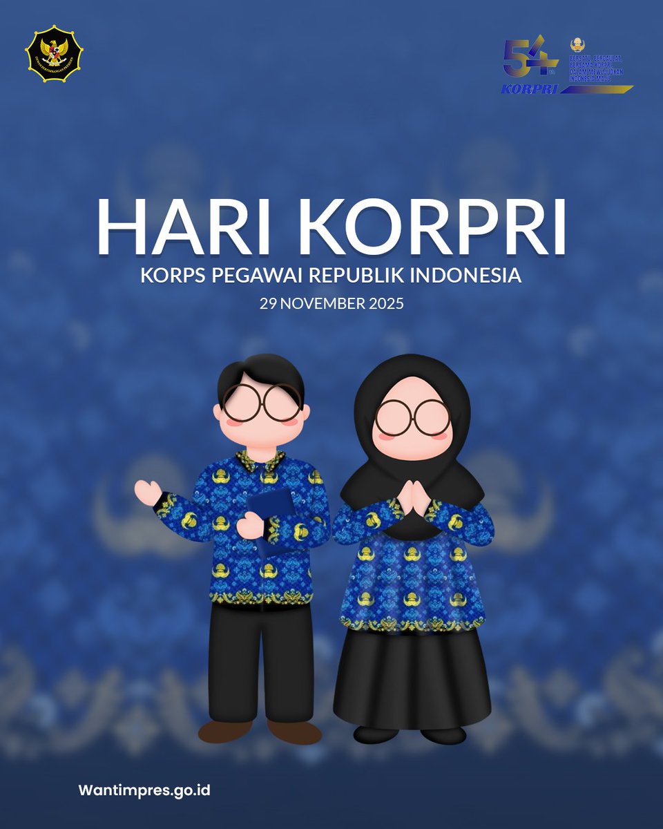 Selamat Hari Korpri 2025. Terima kasih kepada seluruh ASN yang bekerja dengan dedikasi dan integritas, hadir di setiap lini pelayanan untuk memastikan kebijakan berjalan dan masyarakat merasakan manfaatnya. Semoga Korpri terus menjadi teladan dalam pelayanan publik. #Korpri