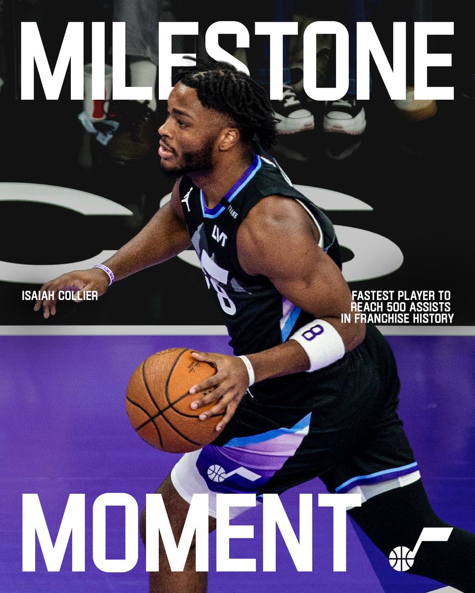 Congratulations Isaiah on being the fastest player to reach 500 career assists in franchise history 🏔️💜

#TakeNote 