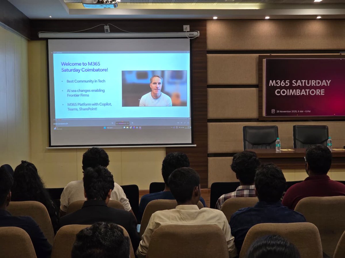 🎥 𝗔 𝘀𝗽𝗲𝗰𝗶𝗮𝗹 𝗺𝗼𝗺𝗲𝗻𝘁!

We’re honoured to feature a video address from Jeff Teper, President – Microsoft 365 Collaborative Apps &amp; Platforms, sharing his message with the M365 Coimbatore community.

#M365Coimbatore #M365Saturday #AIatWork #AI
