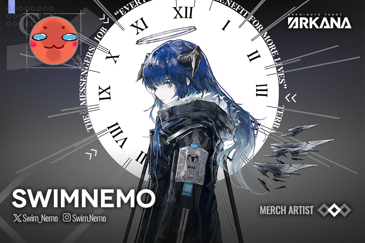 ArkanaAKTarot's tweet photo. Contributor spotlight 70 - @Swim_Nemo 

Everyone say hi to Nemo! Being a long-time fan of Arknight's worldbuilding and characters, we are soo glad to have them on the project to cook up some strikingly beautiful works for us! https://t.co/PcqxmcniVM