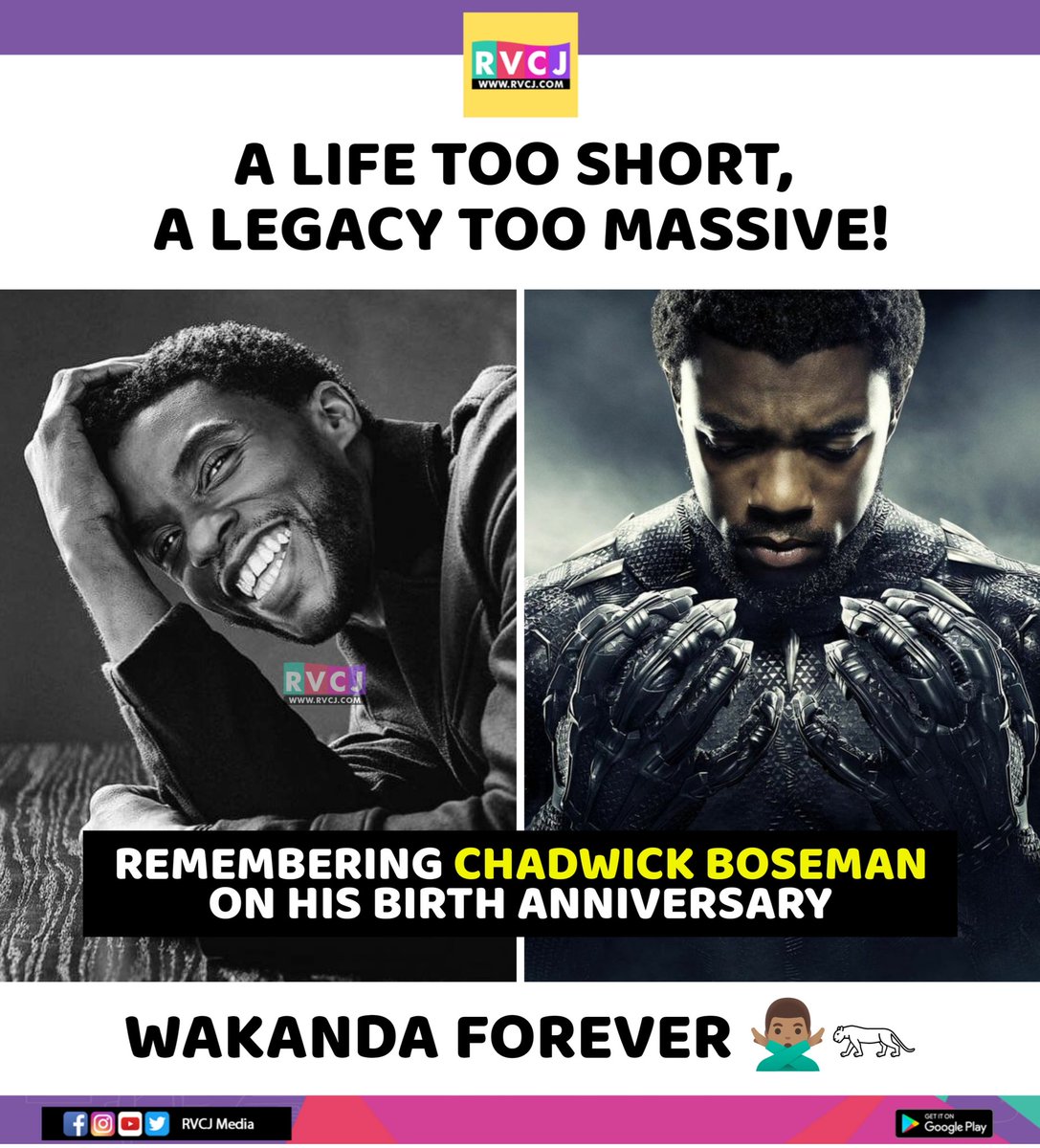 rvcjmovies's tweet image. Remembering Chadwick Boseman on his birth anniversary!

#chadwickboseman #tchalla #BlackPanther #wakandaforever #wakanda #Mcu #Marvel #marvelcinematicuniverse #marvelsuperheroes