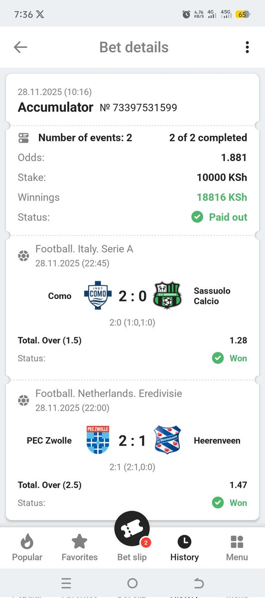🇽 🇵 🇦 🇷 🇮 🇧 🇪 🇹

💥💥💥Boooooom 💥💥💥

Another 1.8 odds landed ✅

Congratulations to those who played 🔥❤️✅🤑🎉

( *TAX*FREE ZONE!*)

REGISTER HERE➡️bit.ly/REGLINK_FELIX2…

PROMO CODE➡️ *FELIX2030*

ANDROID APP➡️bit.ly/APPLINK_FELIX2…