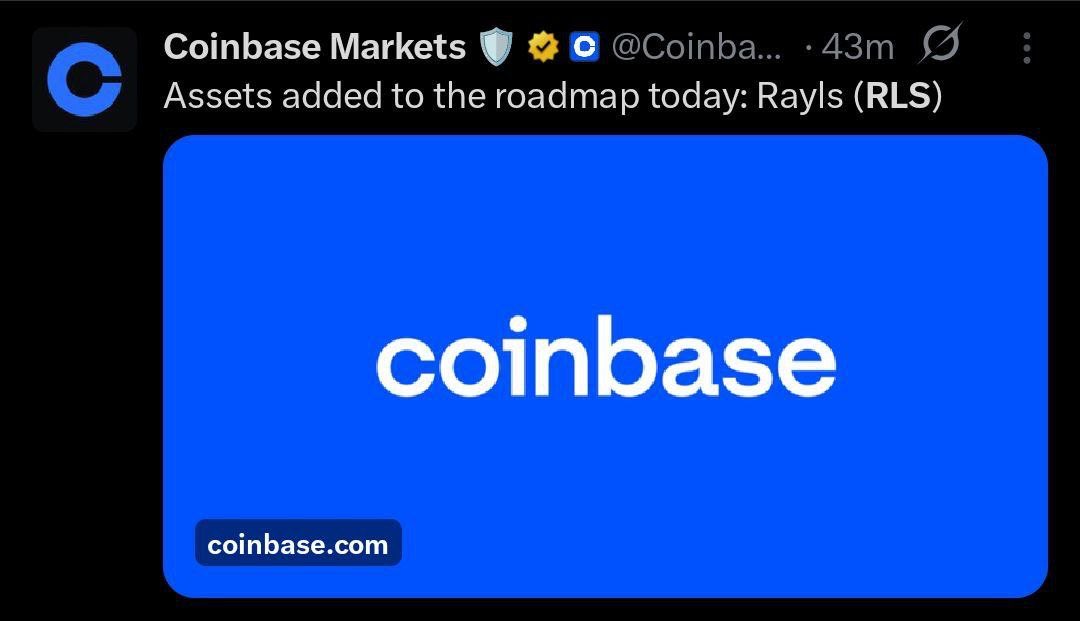 nihhaaleyy's tweet photo. BOOM 💥 Rayls (RLS) just entered the Coinbase roadmap 🚀🔥 This ain’t luck — it’s history in the making 📈 Are you watching from the sidelines or riding the wave? 🌊💸 #RLS #RaylsLabs #Coinbase #CryptoNews #NextGem 
@RaylsLabs @coinbase https://t.co/y2RyBG11ag