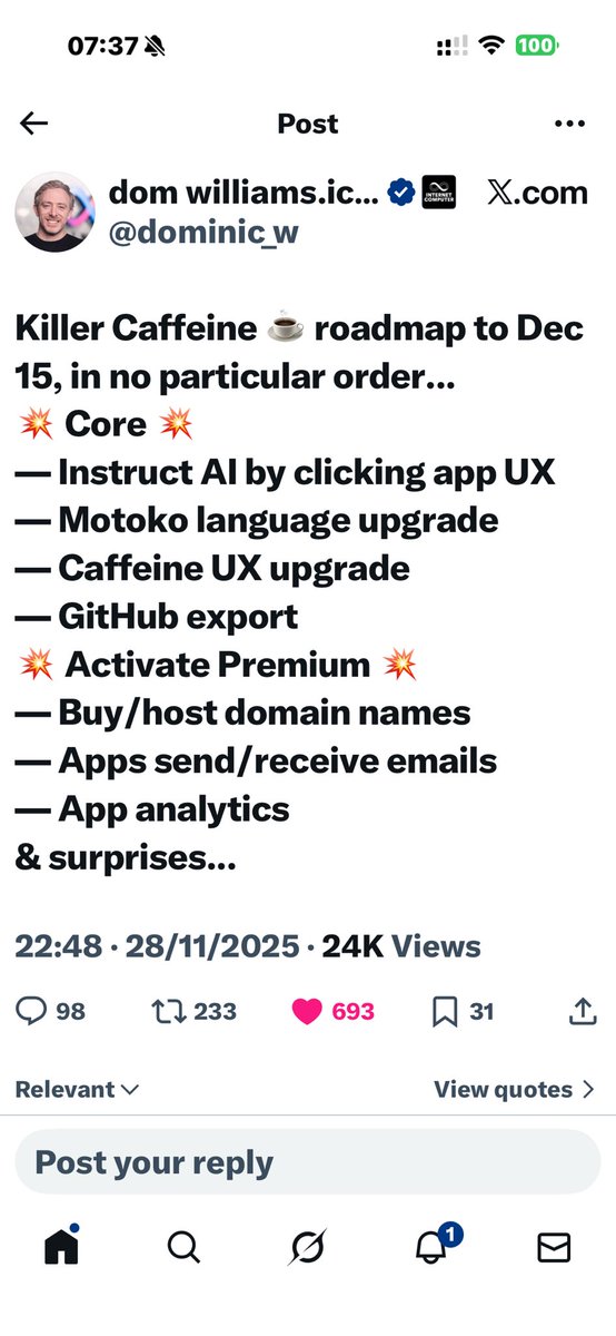 ICPLEGEND1966's tweet photo. $ICP: The Sleeping Giant That’s About to Wake Up the Entire Blockchain Sector.

Most chains market. ICP builds. And sooner or later, the industry will be forced to pay attention—because the gap is getting embarrassing.

1) The Only Chain Treating “Web3” Like a Real Computer
Every upgrade bends the curve:
•Full-stack apps run 100% on-chain, no AWS dependency hiding in the basement.
•Canisters replace servers, databases, APIs, and microservices—one execution layer.
•Sub-second finality at Web2 scale with deterministic compute.
•Chain-key crypto that turns the blockchain into a cryptographic engine, not a wallet holder.

Other chains brag about dApps. ICP quietly builds a cloud that decentralises itself.

2) The R&D Muscle Nobody Else Can Match
Behind ICP is a scientific team publishing and shipping like an industrial cryptography lab:
•Threshold ECDSA
•Chain-key signatures
•Autonomous subnet scaling
•Ultra-light client verification
•WASM performance optimisation
•Fully replicated storage without fragmentation

This isn’t hype engineering. It’s protocol science.

3) The Dominic Factor
Dominic Williams is one of the few protocol founders who still architects, debates, and codes direction.
His role isn’t ceremonial—it’s gravitational.
He pushes for breakthroughs, not slogans.
He forces the roadmap toward cryptographic superiority, not social narratives.

When most chains chase the flavour of the month—AI, restaking, bridged illusions—ICP’s leadership stays anchored to one mission: build the world’s sovereign blockchain cloud.

4) The Punchline
Ask a simple question:
How many blockchains can claim all this—honestly?
How many can shout from the treetops that they’re still shipping fundamental protocol innovation, not user-interface glitter?

Very few.
ICP can.
And when the noise fades and the market wants real tech, ICP is the chain that won’t be ignored.

In one line:
→ ICP is the only major AI chain that can host a full AI system on-chain without servers.

♾️♾️♾️♾️♾️ @dominic_w @dfinity @caffeineai @POTUS @iOnlySeeFreedom @elonmusk @king_icp @Hamad9867021494 @PencilNeckCapo @EricaNister @cryptalo_icp @ICPWhiteShark @3LUEKEK