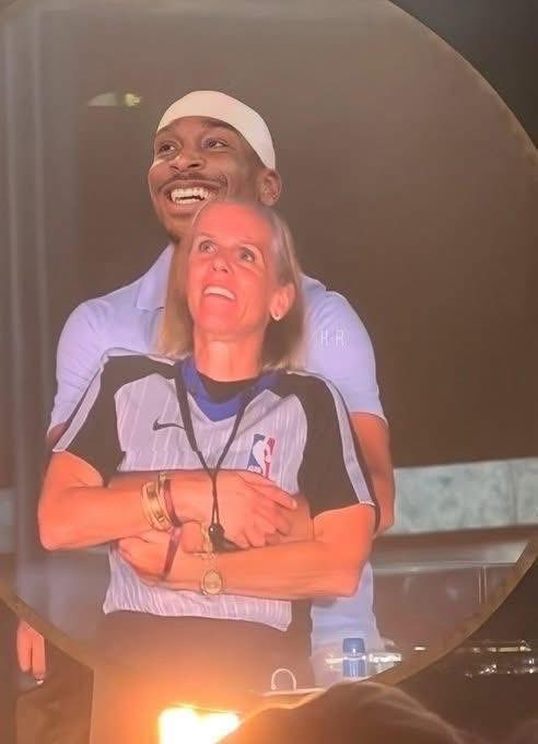 NBAMemes's tweet image. SGA and the ref every game