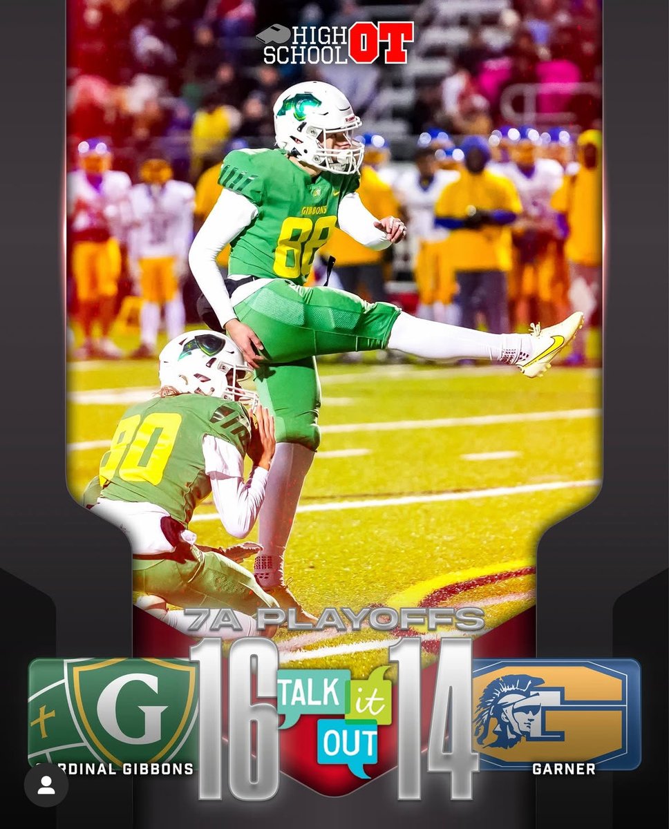 Boom!!! Game winner! On to the NCHSAA 7A 🏈 East Region Final! #WeNotMe