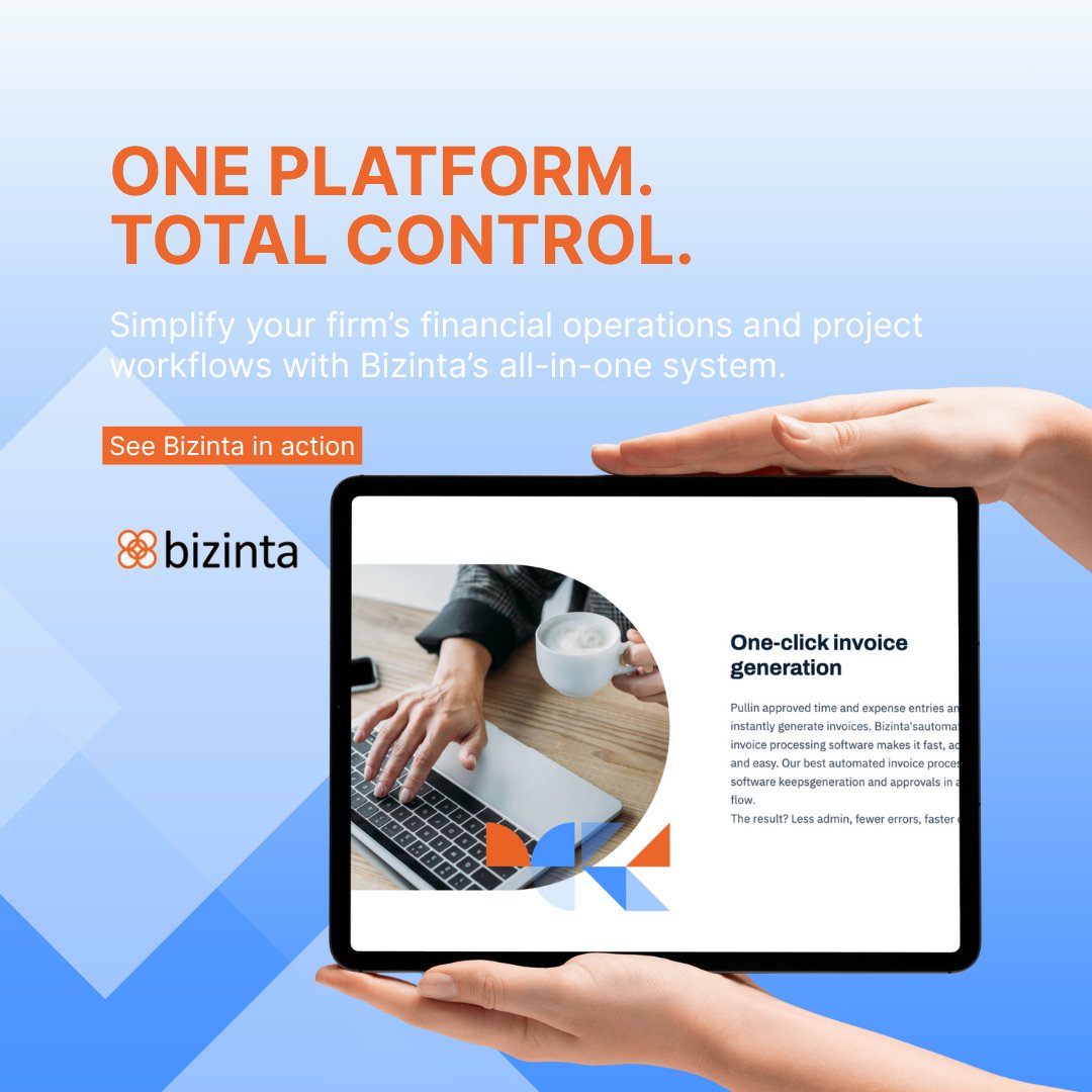 bizintaInc's tweet image. Getting overwhelmed by managing your financial operations? Let Bizinta simplify your bookkeeping and project management with our all-in-one platform designed for efficiency. 
  
Schedule a demo using our calendly link.