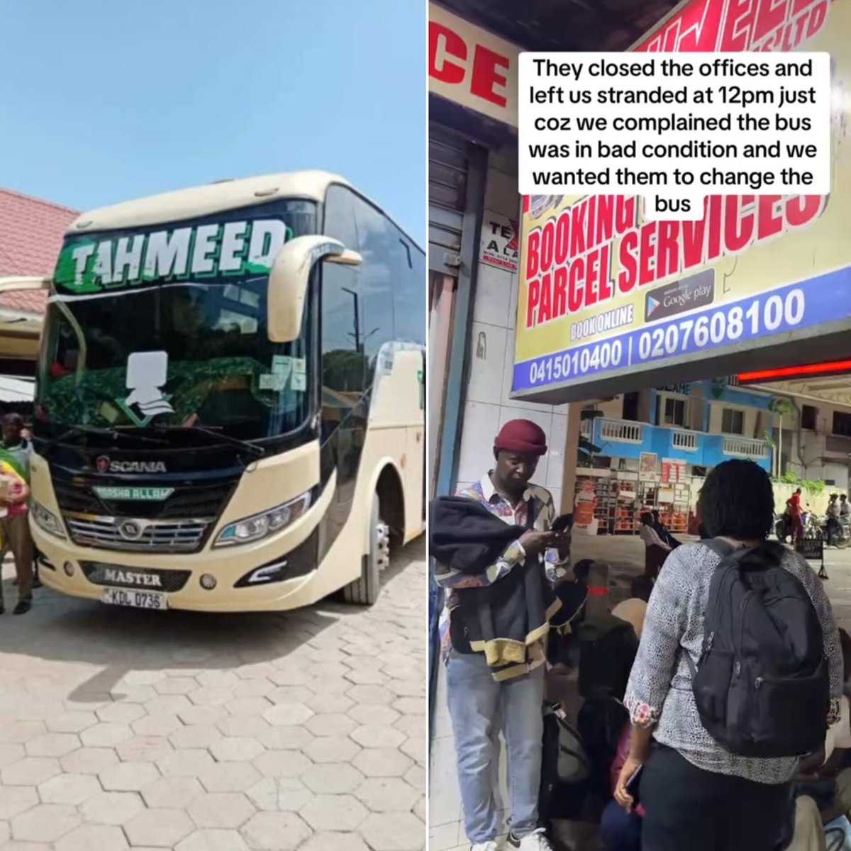 TheNairobiTimez's tweet photo. Tahmeed on the spot after leaving their clients stranded at the booking office in the middle of the night after they complained about the bus conditions.
WATCH 👇 https://t.co/s8WjYbnyFd