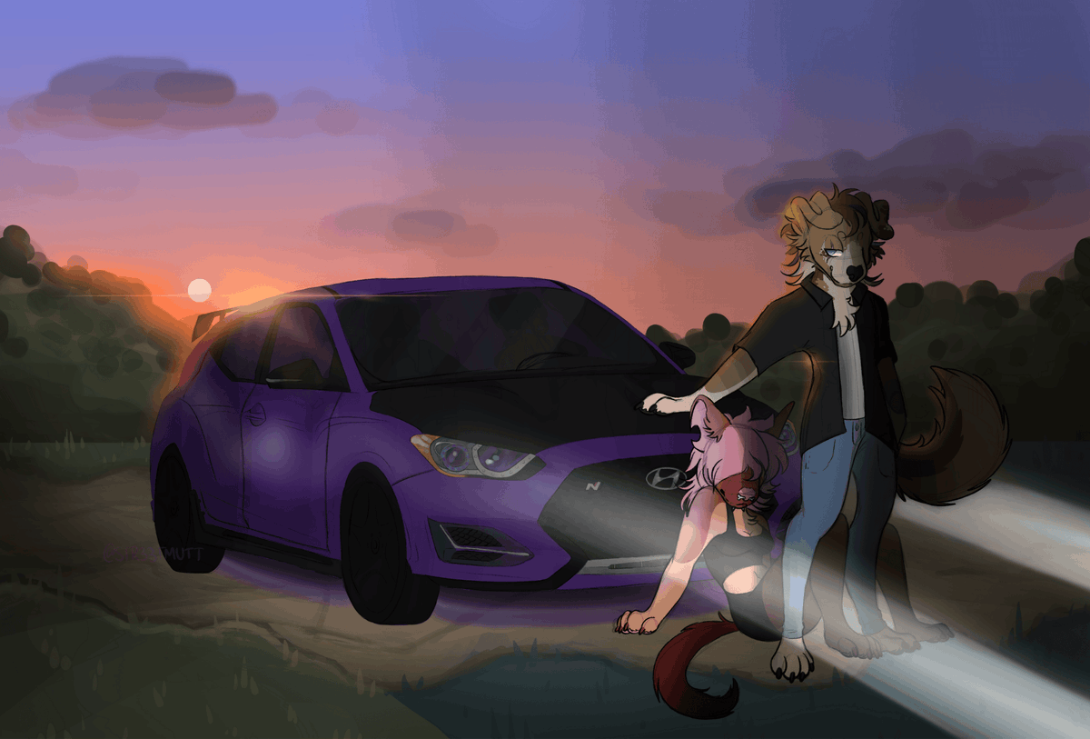 M4NUALMUTT's tweet photo. Art of the Max's Veloster N. 
1st made by @STR33TMUTT
2nd made by me

#furry #furryartwork #furryart #carart https://t.co/TZMjJ4p5pN