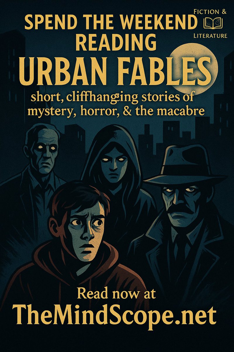 📚✨ WEEKEND FICTION DROP ON THEMIND SCOPE

Step into the shadows of the city with 5 Urban Fables—macabre, mysterious, suspenseful, and hauntingly moral.
Perfect weekend reading for lovers of dark fiction and razor-sharp storytelling.

Read now 👉 TheMindScope.net
Fiction