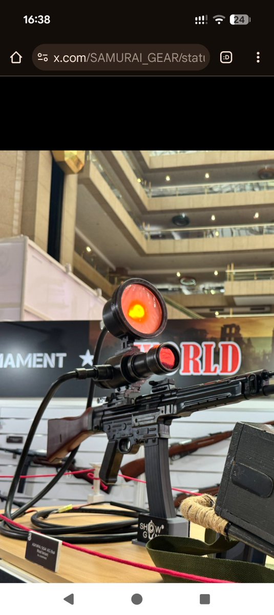 GarmBrigade1940's tweet image. これただ赤く光るだけのLEDと それっぽい4倍スコープかな？
まさか第〇世代の暗視装置なんてことないよな？
