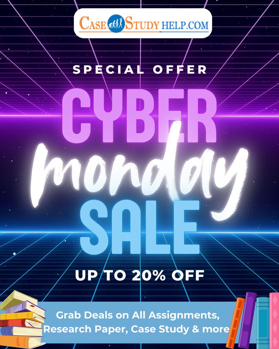 casestudyhelp's tweet image. 🎉 Cyber Monday Steal Alert!

Cyber Monday Discounts UPTO 20% OFF

Visit at: tinyurl.com/auxm3b9z

#cybermonday #assignmenthelp #studentdeals #limitedtimeoffer #cybermondaysale #studentlife #bigsavings #cybermonday2025 #discountoffer #biggestsale #trending #casestudyhelp