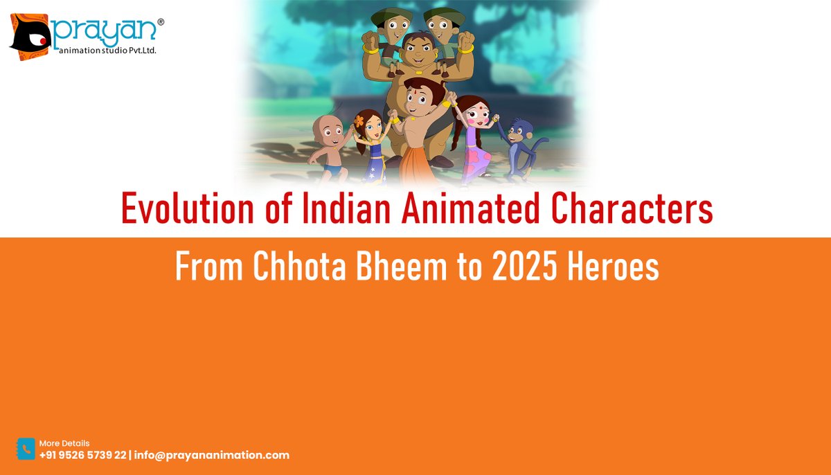 Evolution of Indian Animated Characters: From Chhota Bheem to 2025 Heroes

For the full journey, read the complete blog.
prayananimation.com/blog/evolution…

#IndianAnimation #ChhotaBheem #KidsContent #AnimationStudio #PrayanAnimation #2DAnimation #3danimations