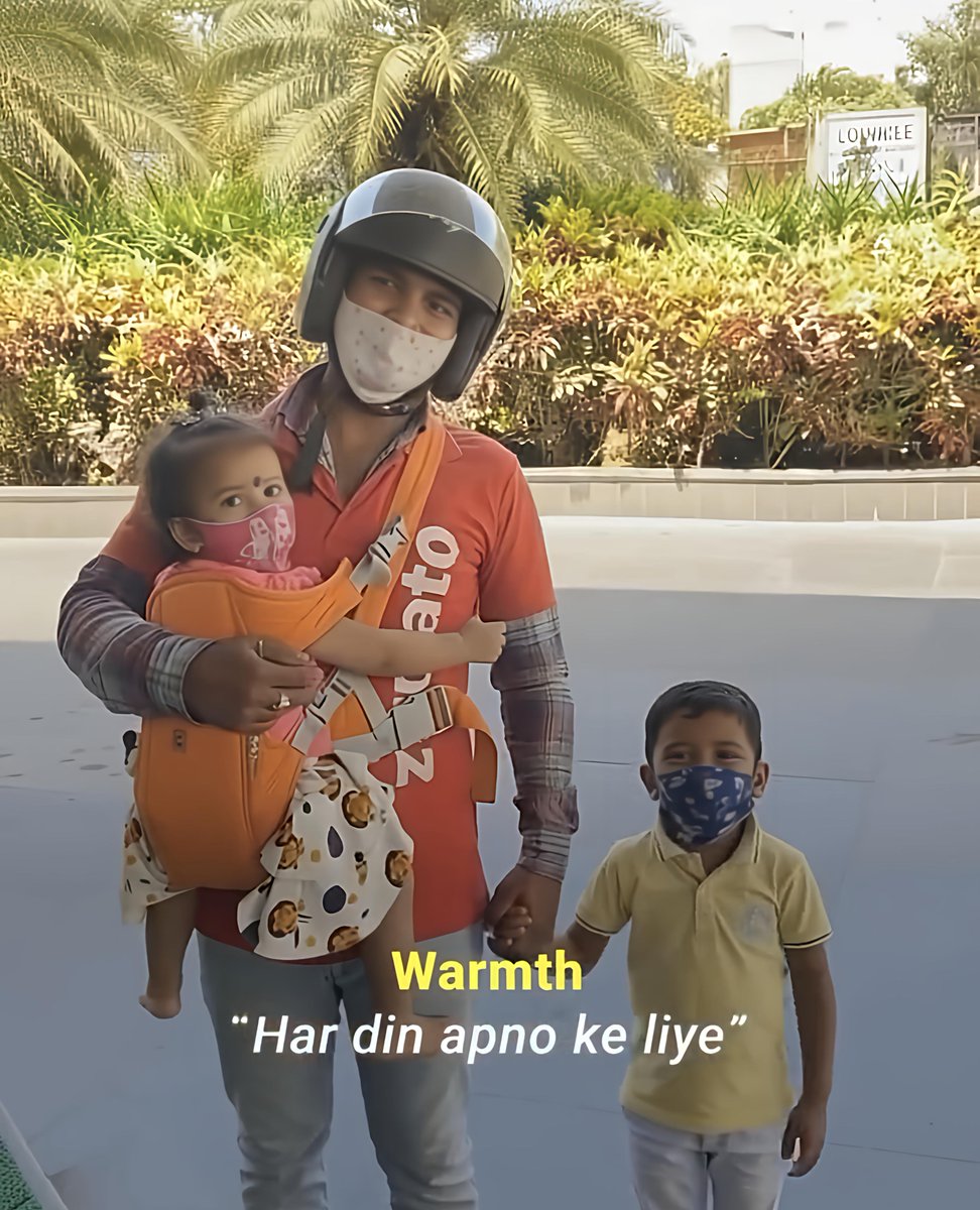 She lost her husband in an accident.

Now she’s working as a Zomato delivery worker to feed her family.

She even takes her two kids with her during deliveries.

Respect to such brave women.

She is a million times better than feminist girls like Rebel Kid Apoorva.