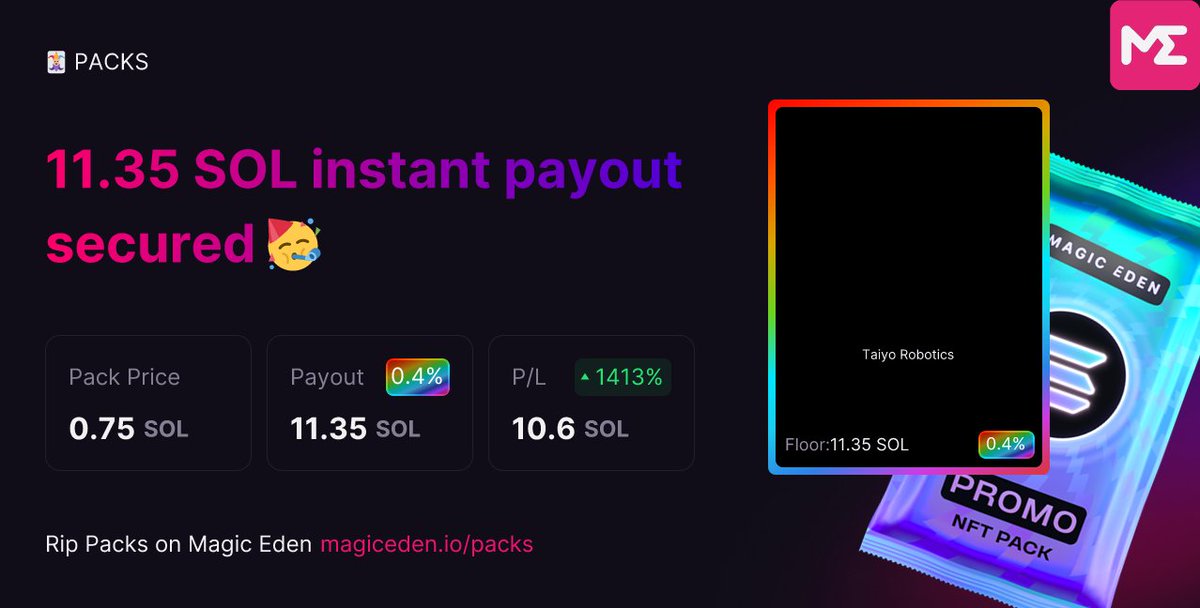 CollapseTrades's tweet photo. Lose streak on memecoins but Magic Eden gave me a 14x instead. LFG!! https://t.co/2YFpbnBmOZ