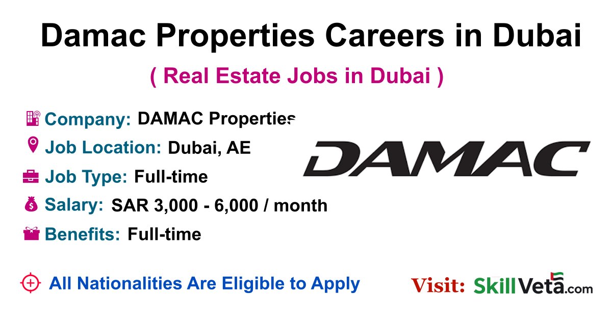 SkillVeta's tweet photo. Damac Careers Dubai – Apply for New Damac Properties Job Vacancies

To Apply, Click Here: 👉 https://t.co/SmDkuknLiv

#DamacCareers #DamacJobs #DamacProperties #DubaiJobs #UAEJobs #RealEstateJobs #DubaiCareers #JobsInDubai #PropertyJobs #NowHiringDubai #DubaiVacancies #jobs https://t.co/W4EhHzaPWE