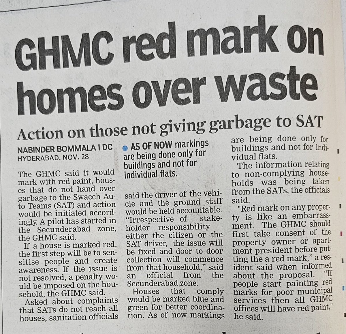 kottakkisundeep's tweet image. @GHMCOnline instead of forcing its citizens to give the waste, it should focus on proper segregation at source and also educate on making the communities zero waste colonies/houses/complexes.
@revanth_anumula
#Pollution #waste #wasteprocessing