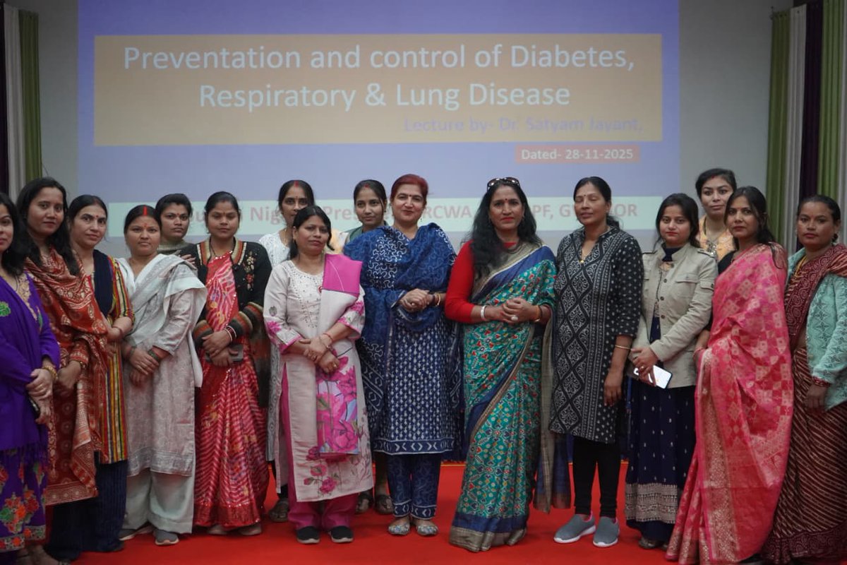 GwaliorRcwa's tweet photo. A awareness programme on Prevention and control of Diabetes,Respiratory &amp; Lung disease  organised at RCWA GC GWL  on 28/11/25. https://t.co/ZBDrer1npl