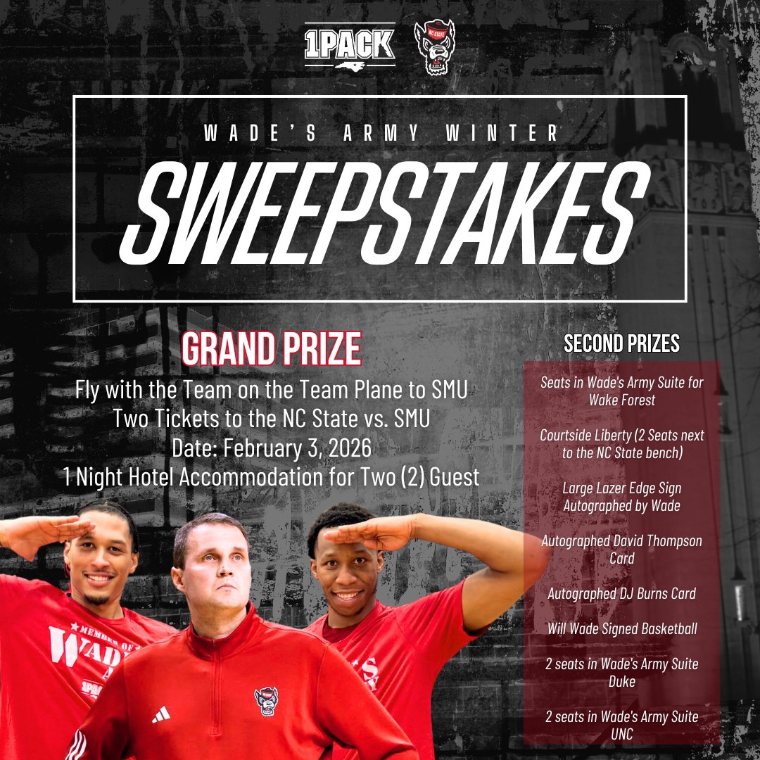 OnePackNIL's tweet image. ONE WEEK LEFT to enter the Wade’s Army Winter Sweeps! Over 15 prizes up for grabs, plus guaranteed gifts at multiple giving levels—your odds have never been better.

Plus, every entry supports the Pack! 

🎁 Enter now: spotfund.com/story/6ae56f04…

#GoPack #OnePackNIL