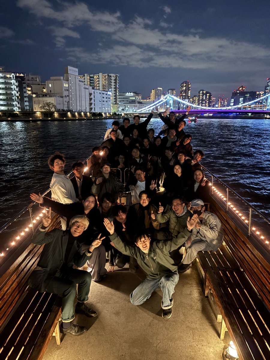 今年は屋形船からアップデートし、クルーザーを貸し切って忘年会を開催しました！
ゲストをお呼びし、総勢40名の方にご参加いただき、締めくくりにふさわしい会となりました。

2025年残りわずかで、よろしくお願いいたします！

そして今日からは atmaCup です！参加される方はよろしくお願いします！