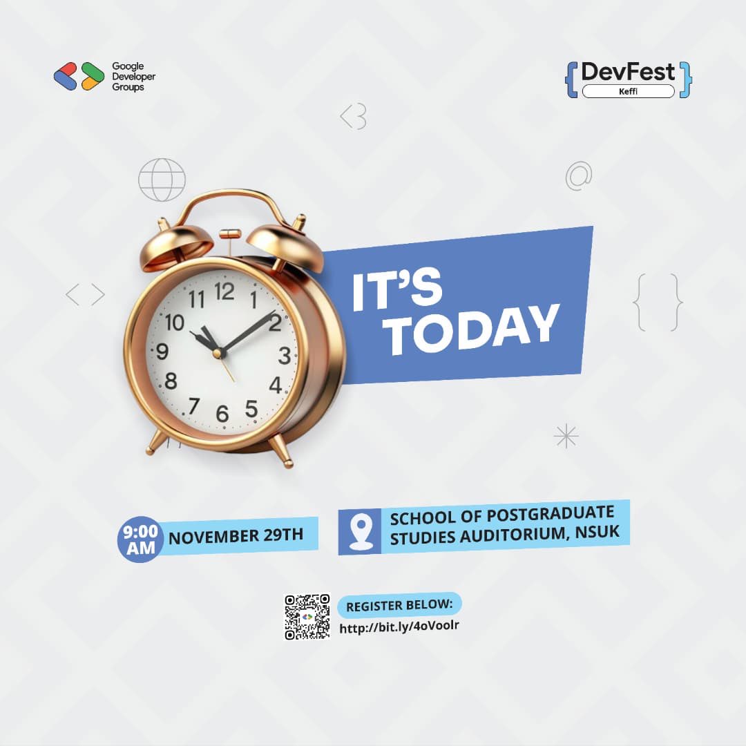 GdgKeffi's tweet photo. We’ve counted down, prepared, and planned, now it’s time to show up
Let’s innovate, connect, and build the future together.
See you at #DevFestKeffi2025!

📍 SPGS Auditorium, Nasarawa State University, Keffi

🕦 9:00 am https://t.co/fmyr4JDTWn