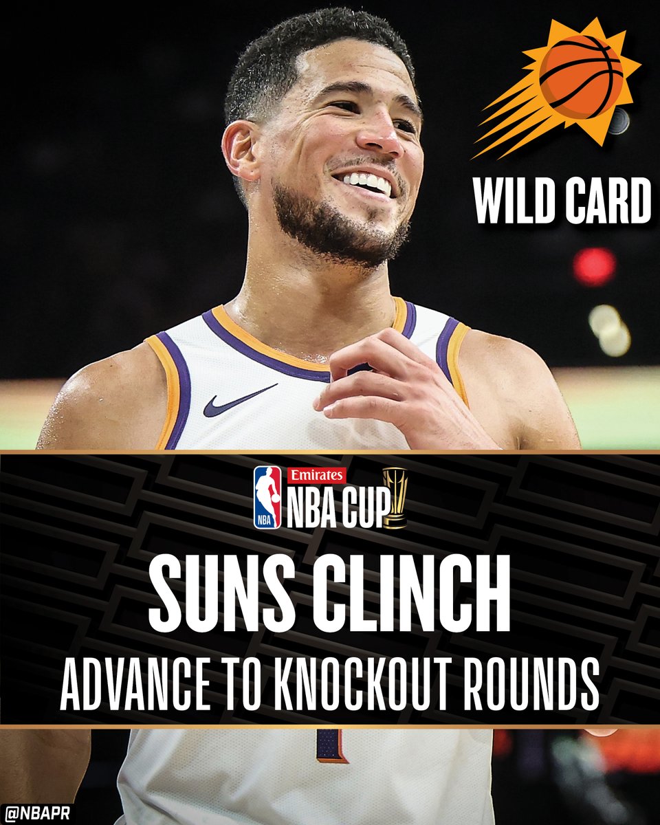 NBAPR's tweet image. The @Suns advance to the @emirates NBA Cup Knockout Rounds as the Western Conference Wild Card.