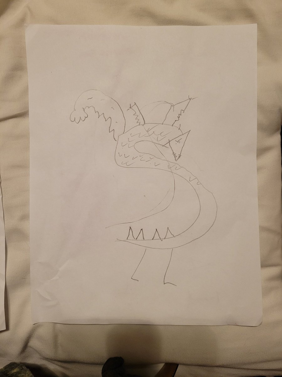 GingerWitch's tweet photo. @StrongBadActual the childrens practiced their dragon drawings for Thanksgiving.

Thanks for the tutorial! https://t.co/rY6qNsdQPk