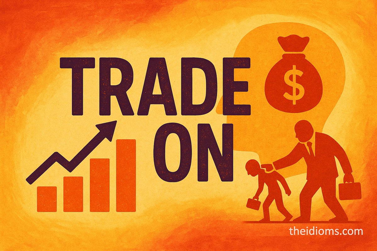 theidioms's tweet image. Trade On Meaning

The #Idiom means to exploit or take advantage of something (like a #name, #reputation, or past #success) for personal gain.

In other words: cashing in on #fame or #goodwill without earning it fresh. 💸✨

#tradeon #EnglishIdiom

theidioms.com/trade-on/