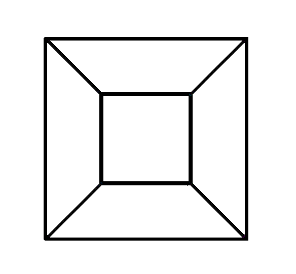 neurofiber's tweet image. When you see a 2D projection of 3D cube it&apos;s easy to understand that the cube in the center is the same size as the large cube on the outside.
The same is true for for the small cube in the projection of the 4D cube...