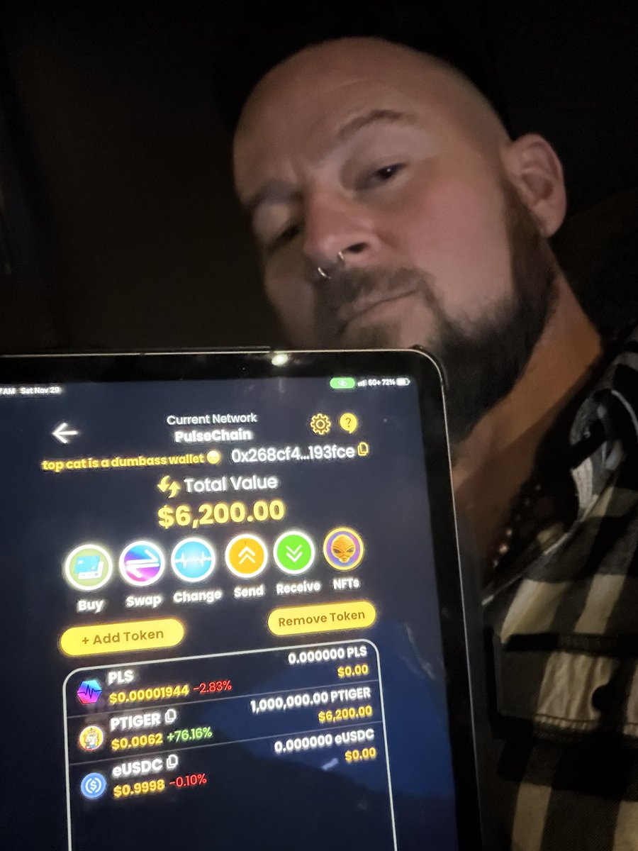 Lolz ….. he does not have the keys or possession fyi 

#BottomCatWallet 
#ptiger 
#pulsechain