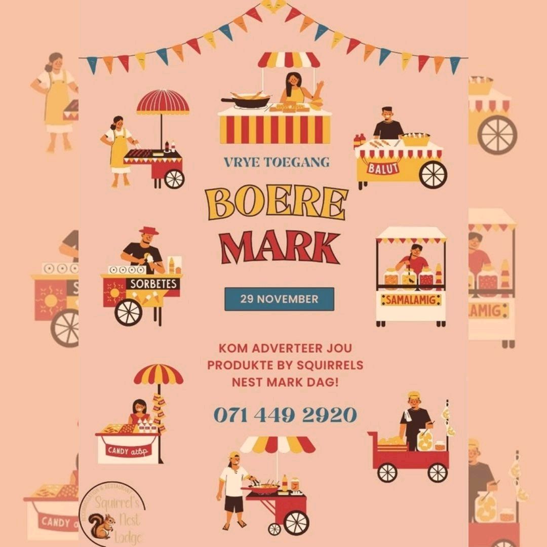 Pages_Potties's tweet image. Looking for something fun to do on November 29th? Don&apos;t miss the Boere Mark! 🎪 Enjoy great food, unique products, and a festive vibe. Free entry! 📍 #MarketDay #LocalEvents #JoinUs