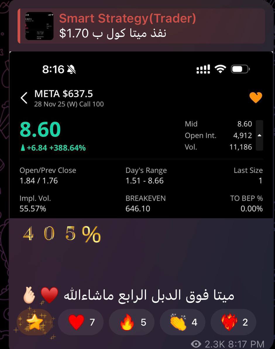 optiontrader444's tweet photo. بعض من فرص القناة العامة الله يبارك 🫰🏻

لاتنسونا من دعواتكم ♥️

Public room 🚨

28/11/2025 

https://t.co/Yk7LiREVZv…

#US500 
 #SPX 
 #LLY 
#VIX 
 #META 
#QQQ 
#SPY 
 #الاسهم_الامريكية 
#السوق_الأمريكي https://t.co/gkbN1RdqcL