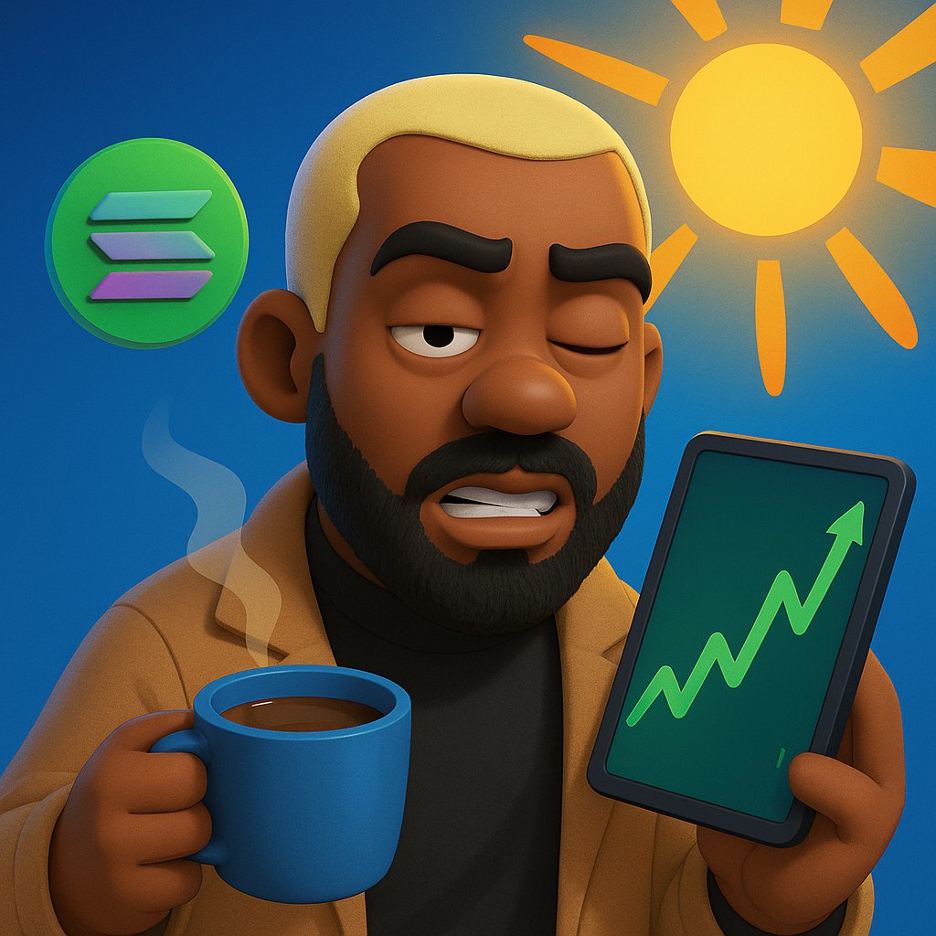 RustAltRanger's tweet image. Hey fam, just staring at the SOL chart with one eye open. It&apos;s doing a bit of a sun salutation this AM. Time for that first cup of blockchain brew. Let&apos;s do this! #MorningCode