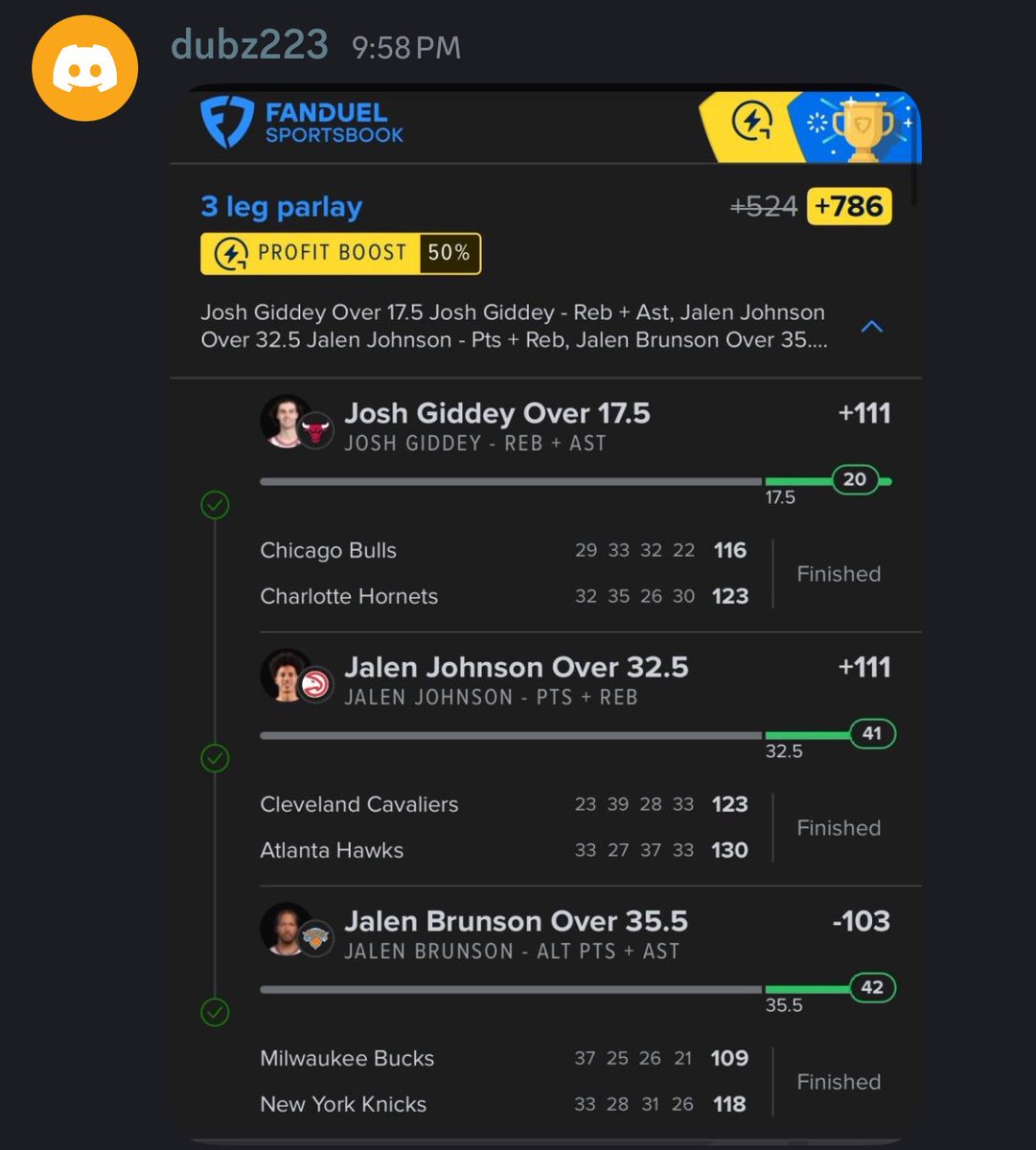 jaredrblock's tweet image. Wins are flowing on Friday night 🤝

✅  Murray over fantasy (top play)
✅  Brunson over PA (ladder)
✅  Nurkic over fantasy / PR
✅  Sarr over PRA
✅  Johnson over fantasy 
✅  SGA over points 

LFG 💪

We move to Saturday 😴 Black Friday plays at the link below ⬇️