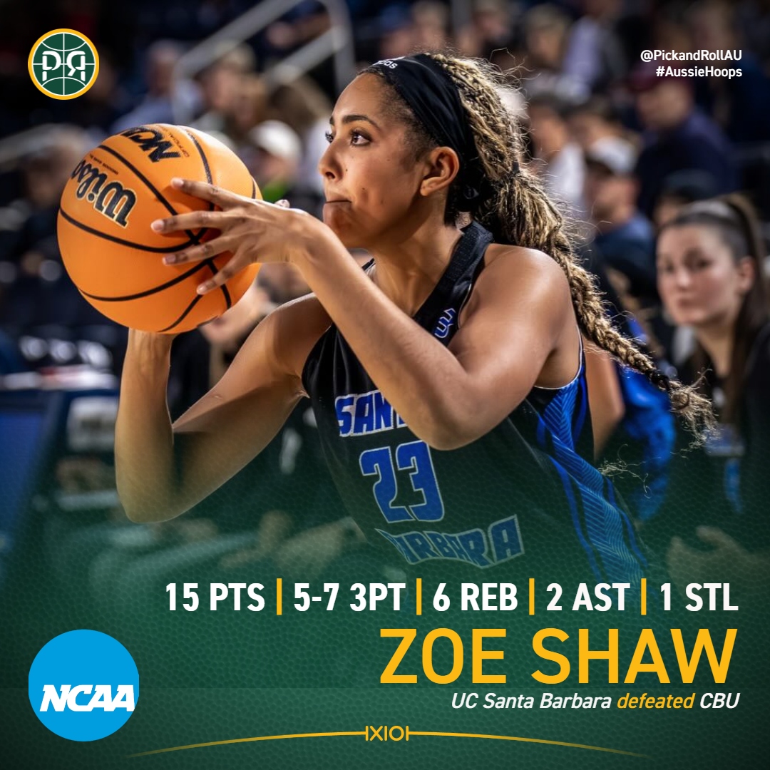PickandRollAU's tweet image. Zoe Shaw caught fire from deep to help UC Santa Barbara to a 74-49 win against CBU at the CBU Classic.
#AussieHoops #NCAAWBB