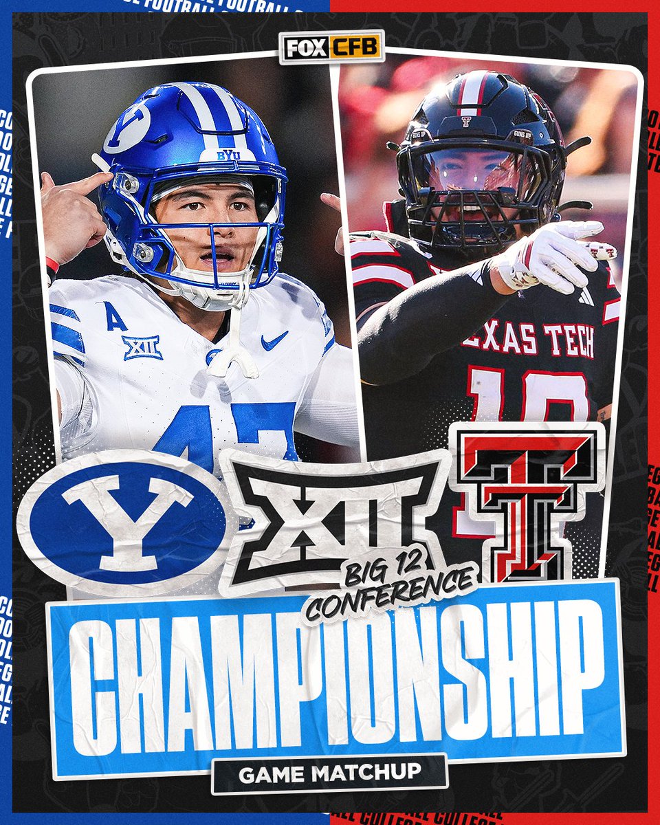 THE BIG 12 CHAMPIONSHIP GAME IS SET 🏆

We'll get a rematch between <a href="/BYUfootball/">BYU FOOTBALL</a> and <a href="/TexasTechFB/">Texas Tech Football</a> 🍿👀