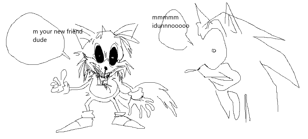 FlameZ_yuh's tweet photo. if x had a partner like tails either hed love or despise it. possible mortis/lord x era au i could go into where x gets his own admirer #sonicexe #takeabreather https://t.co/tb7pC40vHr