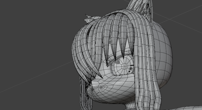 lenlen122702's tweet image. これは楽しい！！！
こんな感じで髪の毛前髪と横髪できた！
アイコンイラストと見比べてみてね
なるべく忠実にしてるつもり！
立体になると
ちょっとのずれとかは発生するね(;´･ω･)

#blender #モデリング #modeling #オリジナルキャラ