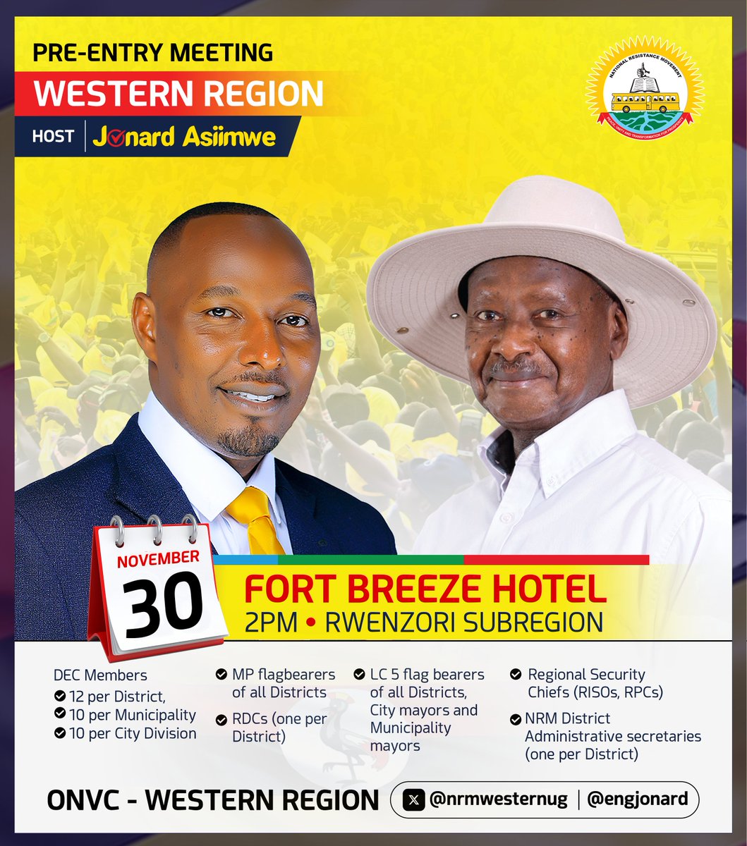 Hon. <a href="/EngJonard/">Hon. Eng Asiimwe Jonard.</a> is meeting NRM leaders in the Rwenzori Sub-region ahead of President <a href="/KagutaMuseveni/">Yoweri K Museveni</a> campaign rally. #SharpCreatives #ProtectingTheGains