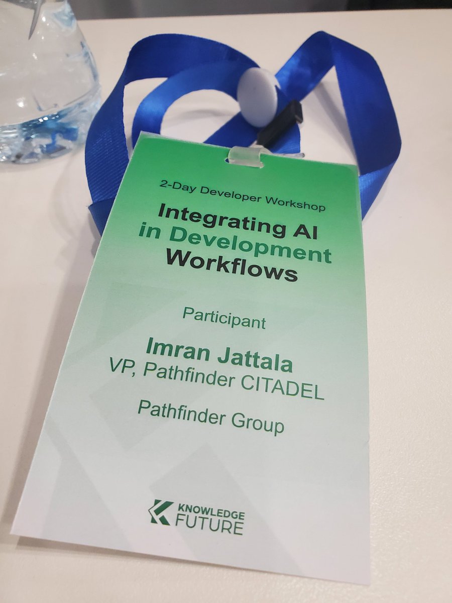 ImJattala's tweet image. Attending &quot;Integrating AI in Development Workflows&quot; this weekend 💪 
Worthwhile investment of the weekend... Excited to level up my AI skills! 

Great initiative &quot;Knowledge Future&quot;
#AI #DeveloperLife #Learning