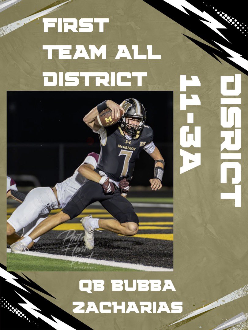 Back to Back!!!! 1st Team All-District!
This guy has left a legacy of what commitment, persistence and toughness means. Not many young men in today's world can measure up to to <a href="/BubbaZacharias/">Bubba_Zacharias</a>
#MMP #MakeMcGregorProud