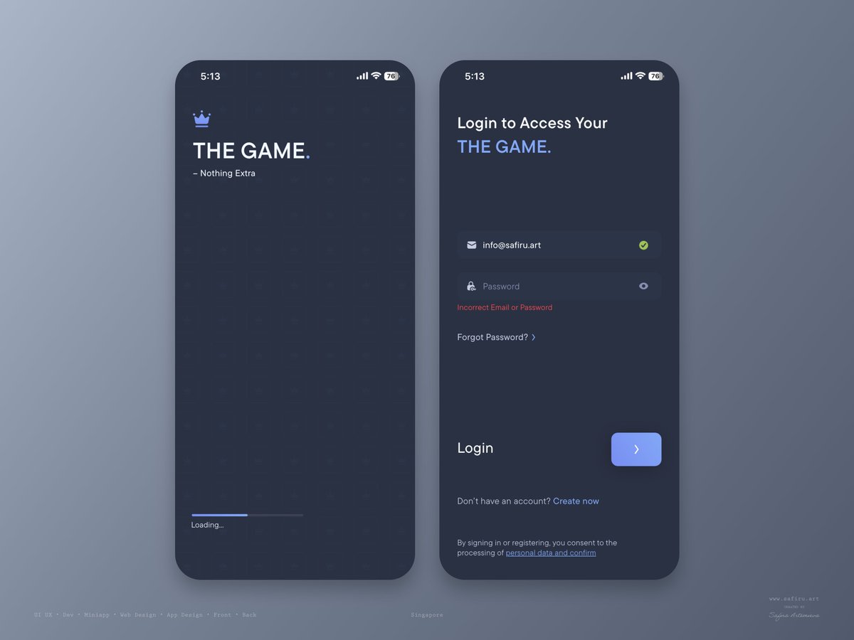 safiruart's tweet image. THE GAME — Clean &amp;amp; Minimal Login UX
A structured, quiet, premium onboarding flow with nothing extra.

safiru.art
t.me/safiruart
x.com/safiruart

#uiux #design #appdesign #minimal