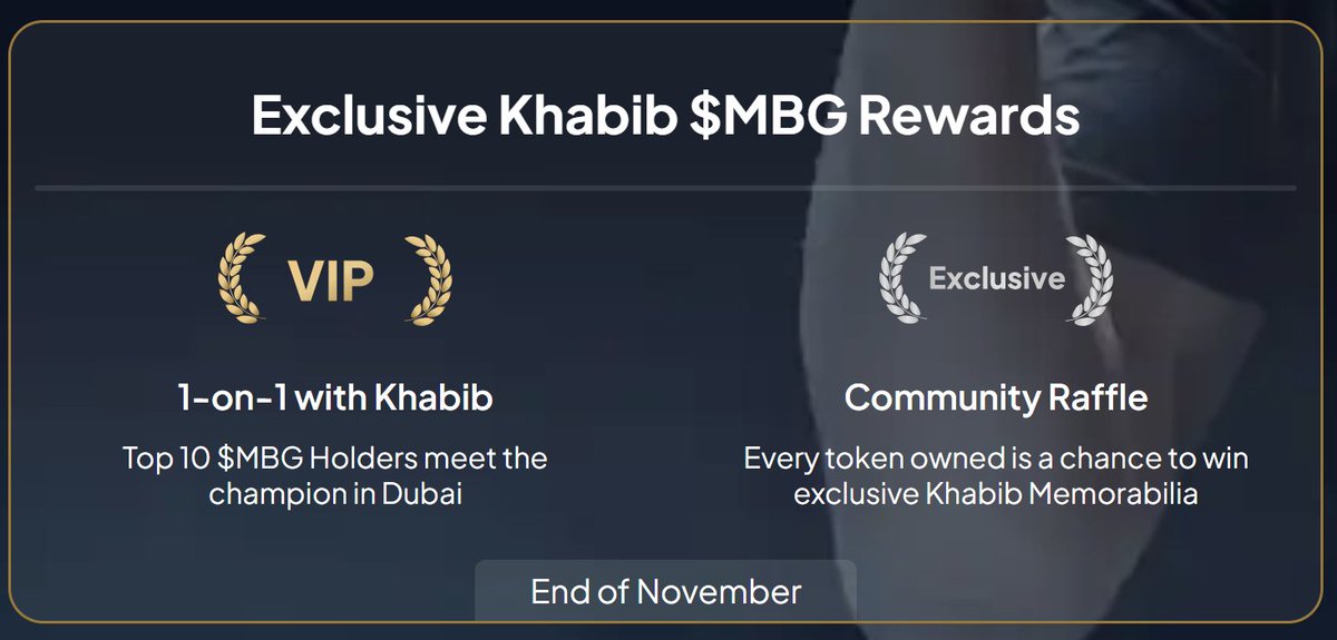 jgonzalezferrer's tweet image. It’s ending soon! 🤯

If you are in the Top 10 holders of $MBG

You will have the chance to meet @TeamKhabib in Dubai!

This offer lasts till Nov 30 only!

Powered by @multibank_io 🔥
