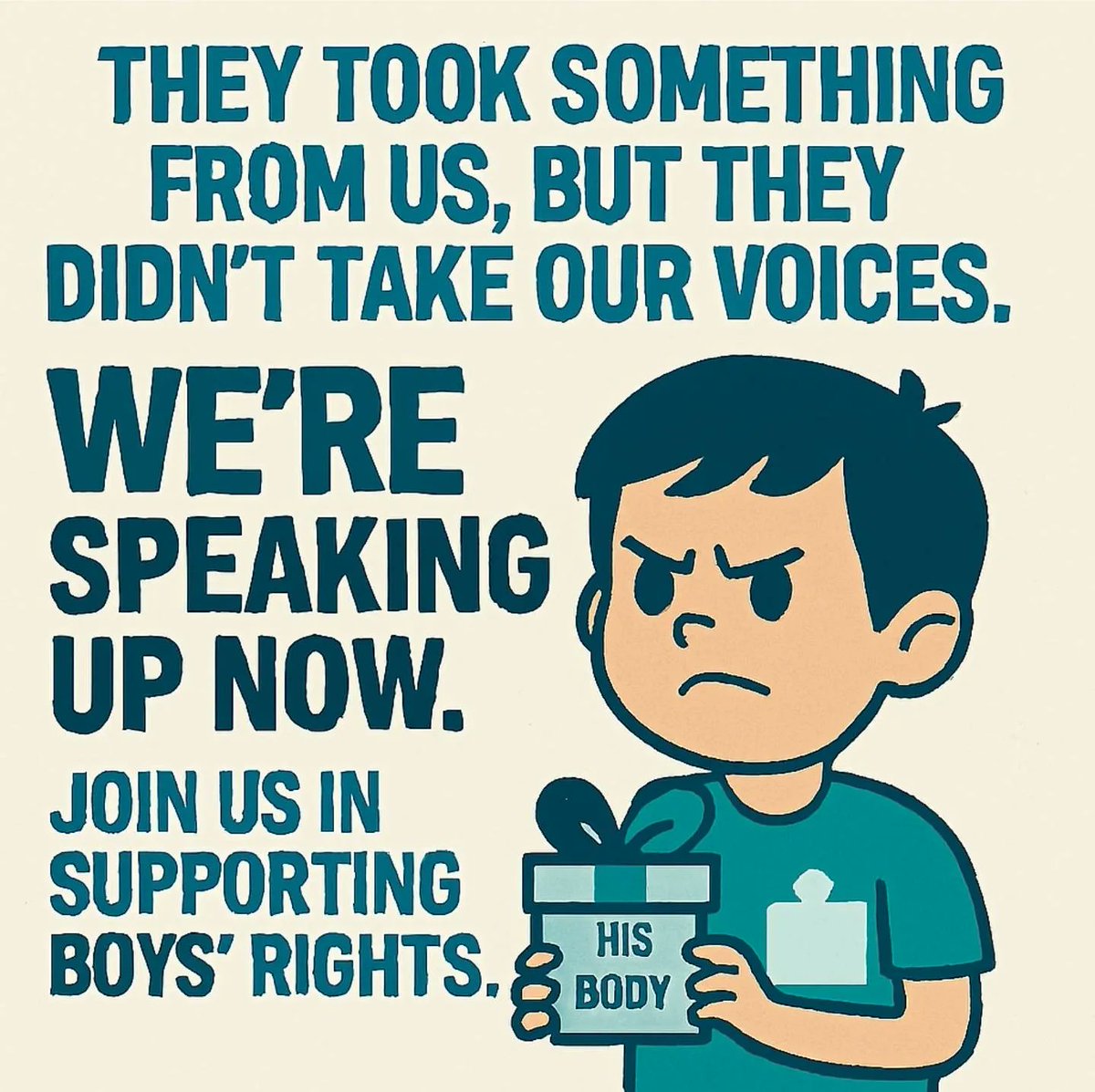 So many men grew up never being told what was done to their bodies as babies, never being given a choice, and never being asked how they felt about it. Now those boys have grown up — and we’re speaking up.
This is about boys’ rights, bodily autonomy, and real consent. No child