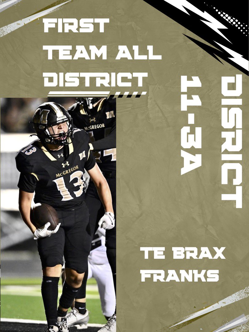 Pound for pound…one of the toughest ones you’ll find!
1st Team All-District!
Congrats to Brax!
#MMP #MakeMcGregorProud