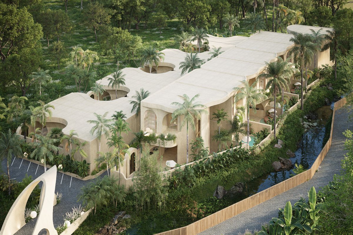 Prastorialfarez's tweet image. Exploring organic geometry and natural materials to create spaces that truly connect with their surroundings.✨
#Archinature #architecture3d #d5