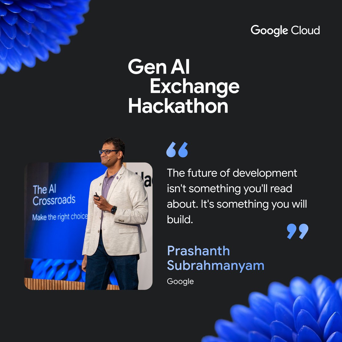 GoogleCloud_IN's tweet image. We&apos;re off to a powerful start with inspiring keynotes from @ksprashu. His visionary insights are setting the tone for a day of incredible breakthrough innovation. 🚀

#GenAIExchange #SolveforIndia